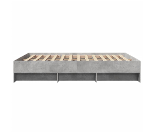 vidaXL Estructura de cama madera de ingeniería gris hormigón 160x200cm