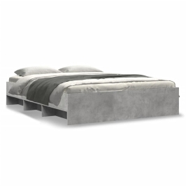 Estructura de cama sin colchón gris hormigón 160x200 cm