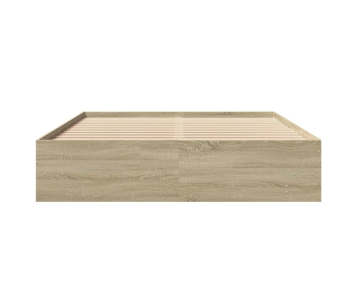 Estructura de cama sin colchón madera roble Sonoma 150x200 cm
