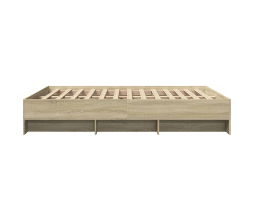 Estructura de cama sin colchón madera roble Sonoma 150x200 cm