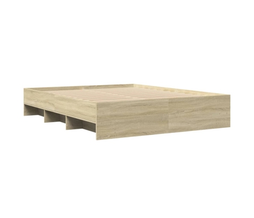 Estructura de cama sin colchón madera roble Sonoma 150x200 cm