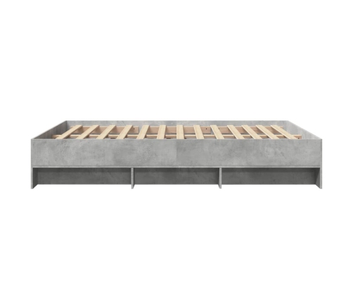 vidaXL Estructura de cama madera de ingeniería gris hormigón 150x200cm