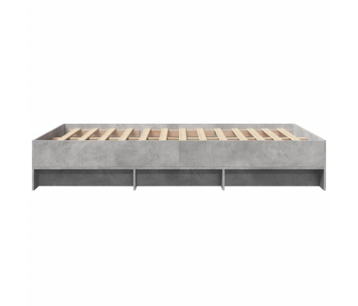 vidaXL Estructura de cama madera de ingeniería gris hormigón 140x200cm