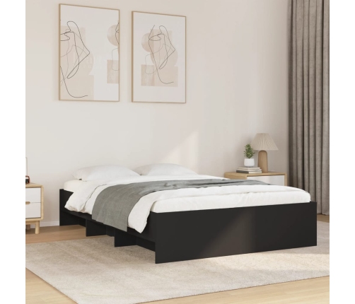 vidaXL Estructura de cama madera de ingeniería negra 120x200 cm