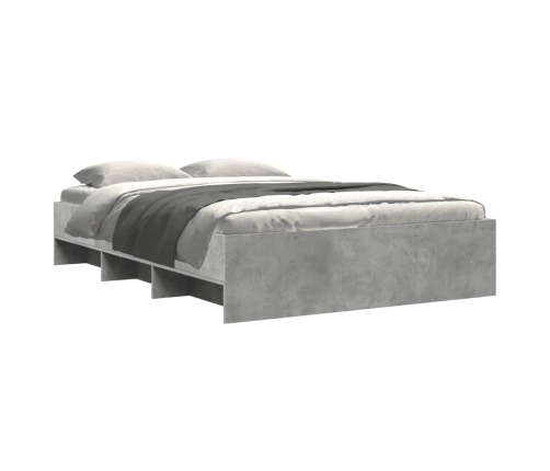 vidaXL Estructura de cama madera de ingeniería gris hormigón 120x200cm