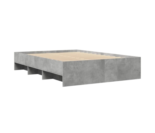 vidaXL Estructura de cama madera de ingeniería gris hormigón 120x200cm