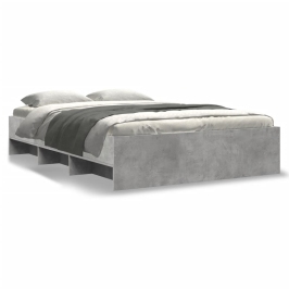 Estructura de cama madera de ingeniería gris hormigón 120x200cm