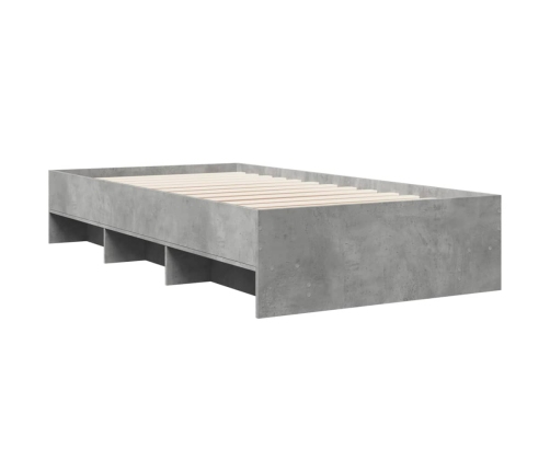 Estructura de cama madera de ingeniería gris hormigón 100x200cm