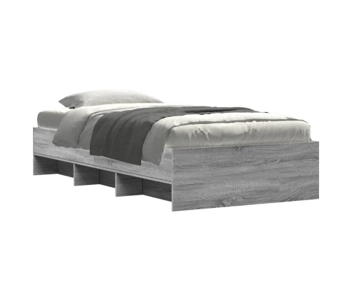 Estructura de cama madera de ingeniería gris Sonoma 100x200 cm