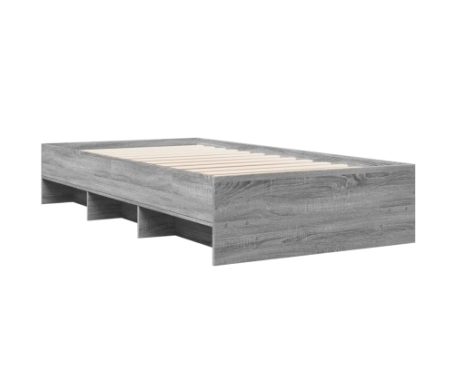 Estructura de cama madera de ingeniería gris Sonoma 100x200 cm