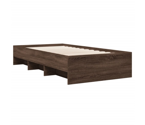 vidaXL Estructura de cama madera de ingeniería roble marrón 90x200 cm