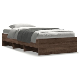 Estructura de cama sin colchón madera marrón roble 90x200 cm