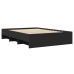 vidaXL Estructura de cama madera de ingeniería negra 135x190 cm