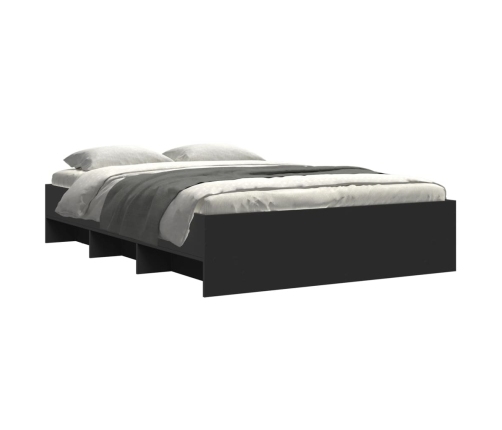 vidaXL Estructura de cama madera de ingeniería negra 135x190 cm