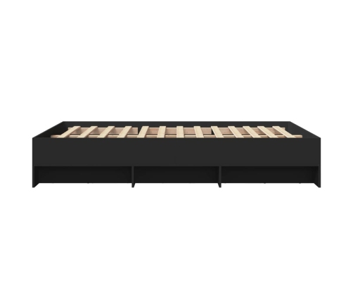 vidaXL Estructura de cama madera de ingeniería negra 135x190 cm