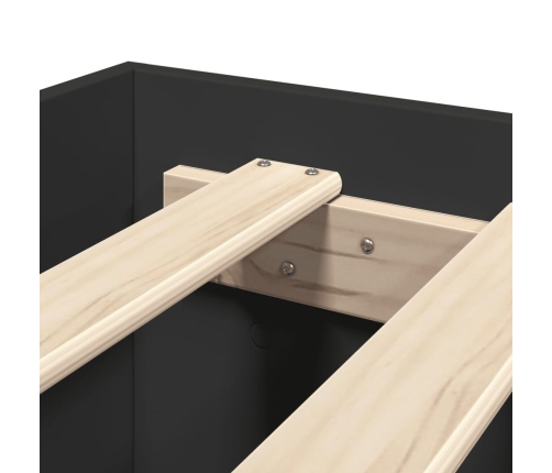 vidaXL Estructura de cama madera de ingeniería negra 135x190 cm