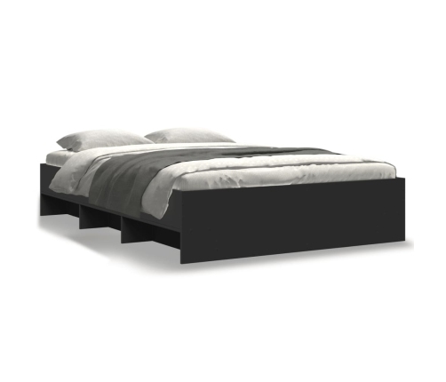 vidaXL Estructura de cama madera de ingeniería negra 135x190 cm