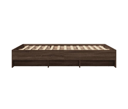 vidaXL Estructura de cama madera de ingeniería marrón roble 135x190 cm