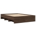 vidaXL Estructura de cama madera de ingeniería marrón roble 135x190 cm