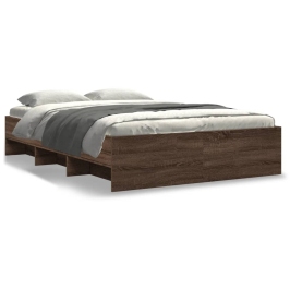 Estructura de cama madera de ingeniería marrón roble 135x190 cm