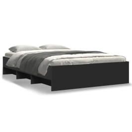 Estructura de cama madera de ingeniería negra 120x190 cm