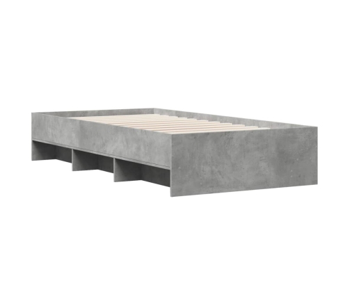 vidaXL Estructura de cama madera de ingeniería gris hormigón 90x190 cm