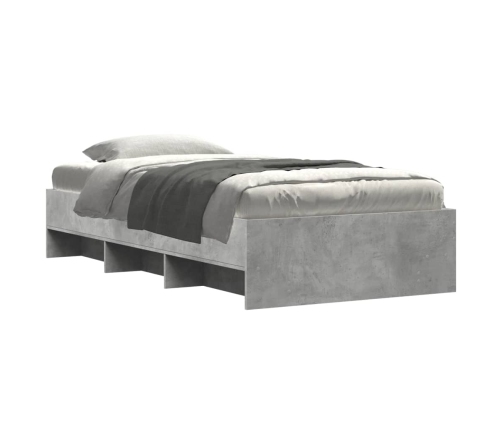 vidaXL Estructura de cama madera de ingeniería gris hormigón 90x190 cm