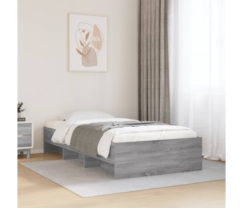 vidaXL Estructura de cama madera de ingeniería gris Sonoma 90x190 cm