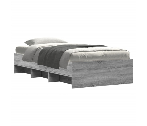 vidaXL Estructura de cama madera de ingeniería gris Sonoma 90x190 cm