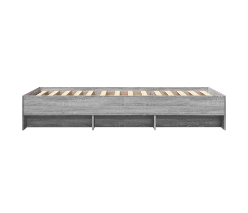 vidaXL Estructura de cama madera de ingeniería gris Sonoma 90x190 cm