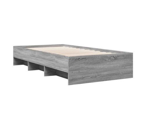 vidaXL Estructura de cama madera de ingeniería gris Sonoma 90x190 cm