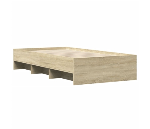 vidaXL Estructura de cama madera de ingeniería roble Sonoma 75x190 cm