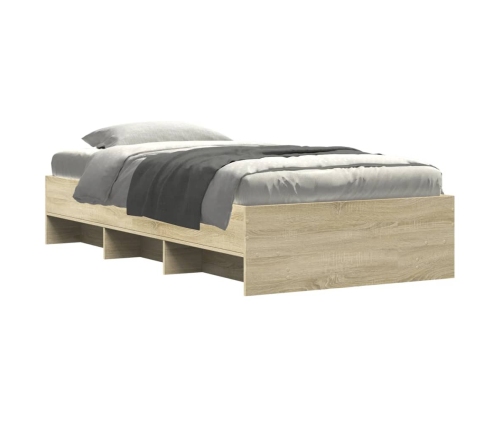 vidaXL Estructura de cama madera de ingeniería roble Sonoma 75x190 cm