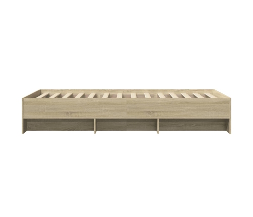 vidaXL Estructura de cama madera de ingeniería roble Sonoma 75x190 cm