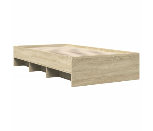 vidaXL Estructura de cama madera de ingeniería roble Sonoma 75x190 cm