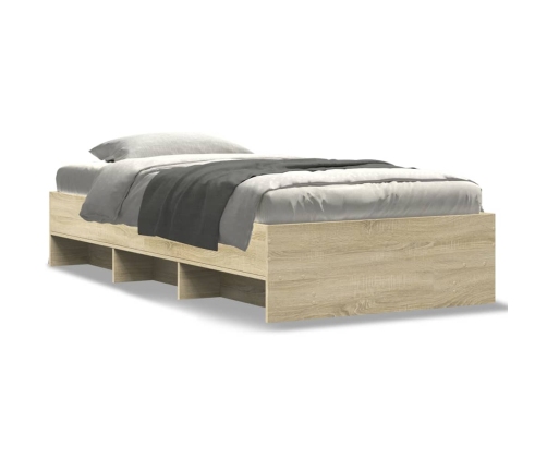 vidaXL Estructura de cama madera de ingeniería roble Sonoma 75x190 cm