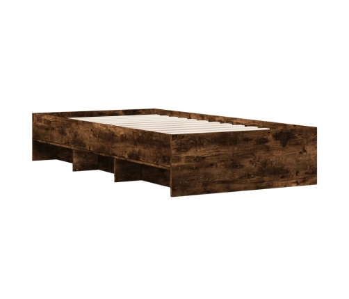 vidaXL Estructura de cama madera de ingeniería roble humo 75x190 cm