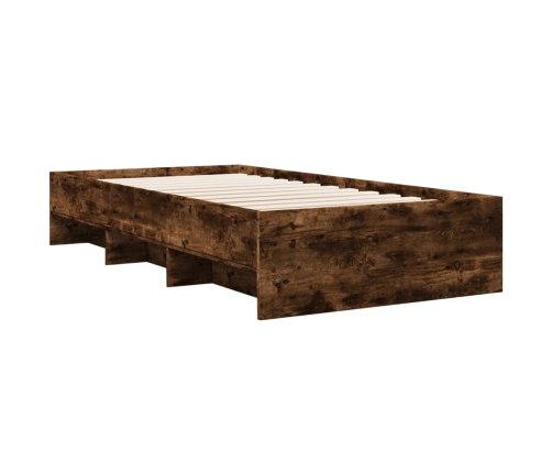 vidaXL Estructura de cama madera de ingeniería roble humo 75x190 cm