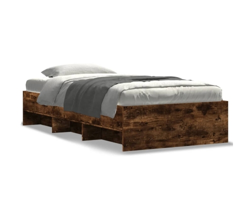 vidaXL Estructura de cama madera de ingeniería roble humo 75x190 cm