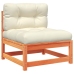 Set de sofás jardín 4 pzas con cojines madera pino marrón cera