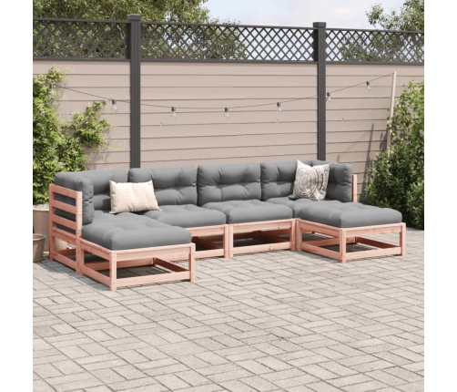 Set de sofás jardín 6 pzas con cojines madera abeto Douglas
