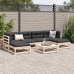 Set de sofás jardín 7 pzas con cojines madera maciza pino