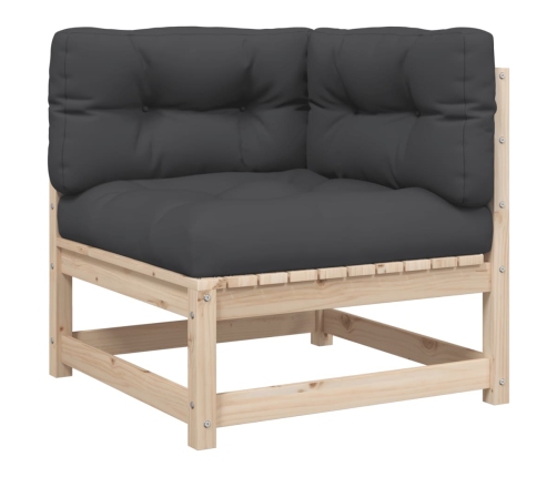 Set de sofás jardín 7 pzas con cojines madera maciza pino