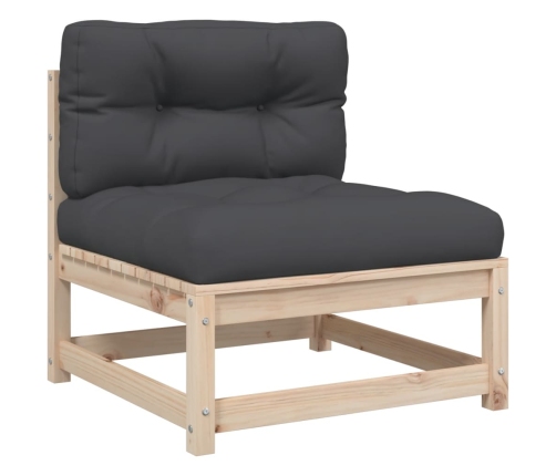 Set de sofás jardín 7 pzas con cojines madera maciza pino