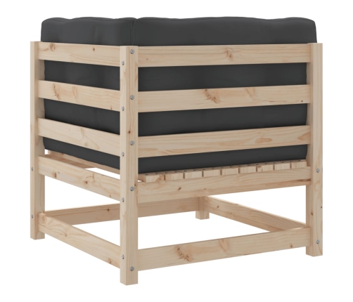 Set de sofás jardín 7 pzas con cojines madera maciza pino