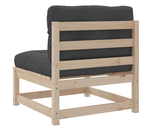 Set de sofás jardín 7 pzas con cojines madera maciza pino