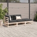Set de sofás de jardín 3 pzas con cojines madera maciza de pino
