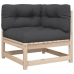 Set de sofás de jardín 3 pzas con cojines madera maciza de pino