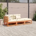 Set de sofás jardín 3 pzas con cojines madera pino marrón cera