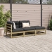 Set de sofás jardín 3 pzas con cojines madera pino impregnada